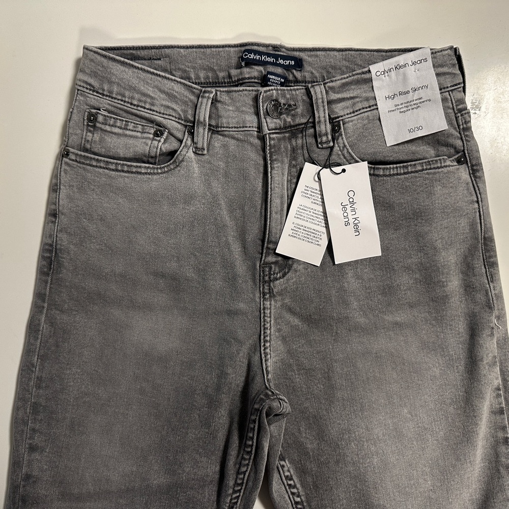 Calvin Klein Gray High Rise Skinny Jeans
